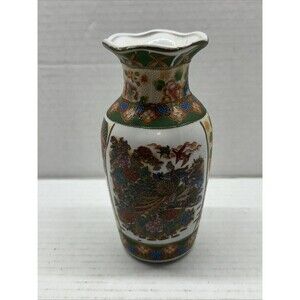 Japanese Satsuma Style Floral Vase 6" - Fast Shipping K's Collection